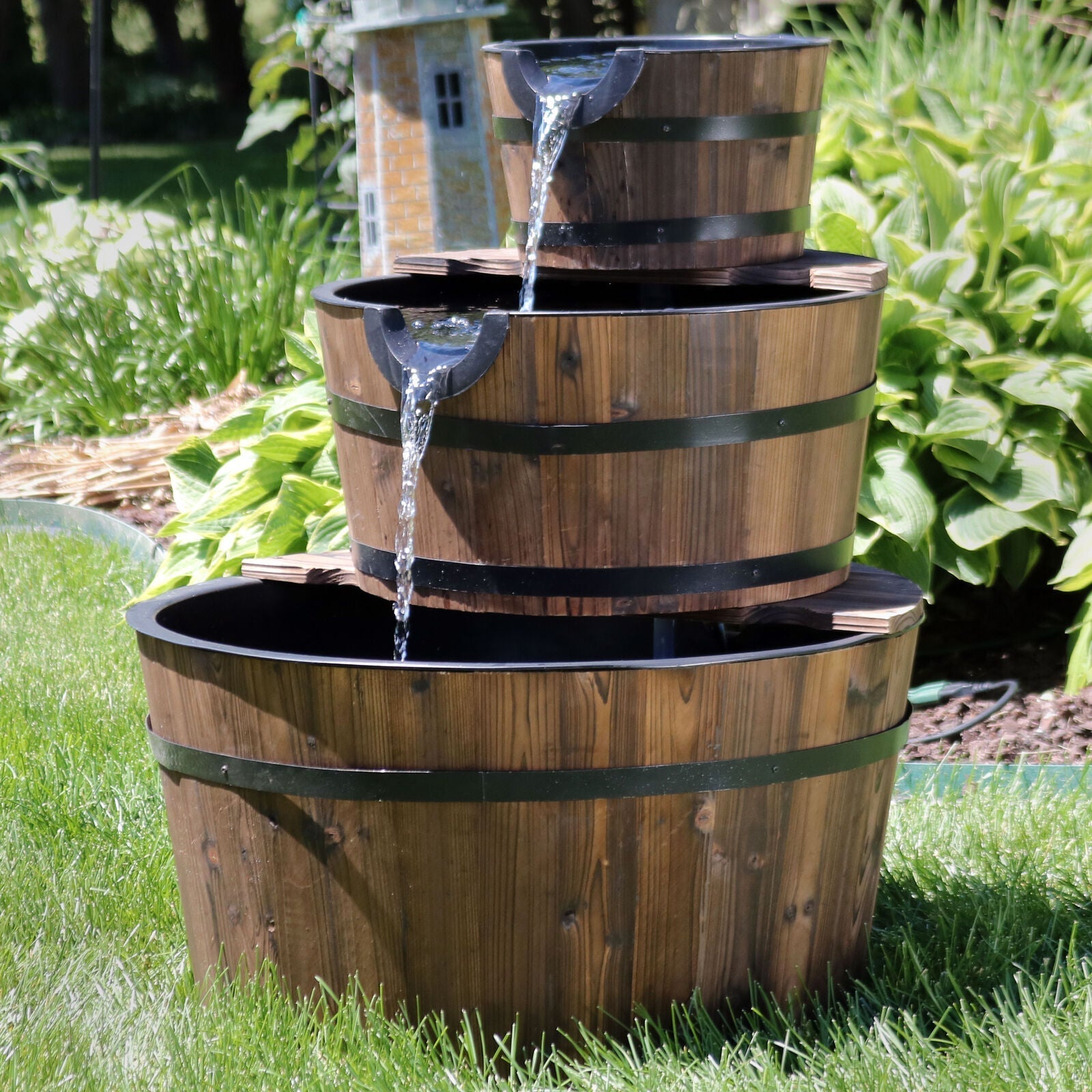 Water Fountain Barrel-Style in 3 Tier 30 Inches