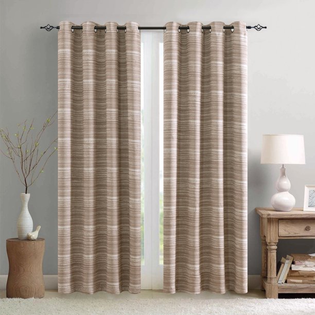 Taupe Room Darkening Curtains 52x95