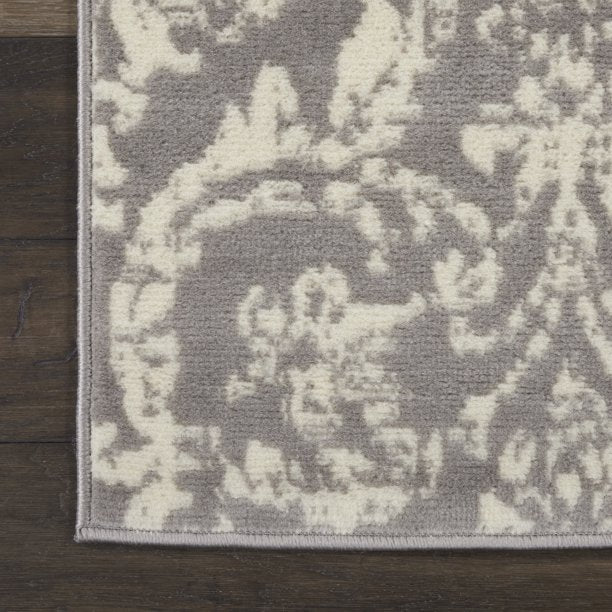 Area Rugs Distressed Damask Grey  2ft x 4ft