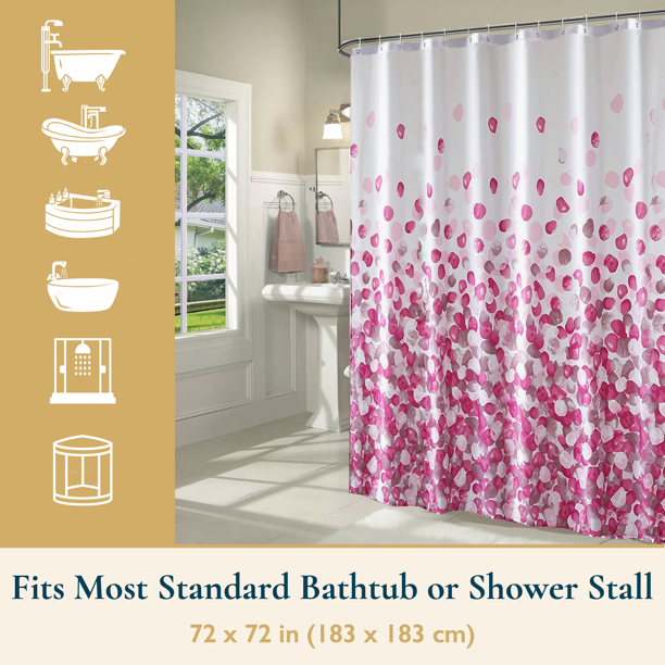 Curtain for Shower in Pink 72x72 Inches