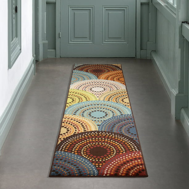 Geometric Abstract Runner Rug Multicolor