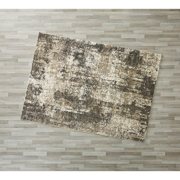 Abstract Shag Indoor Area Rug Neutral 5x7 Feet