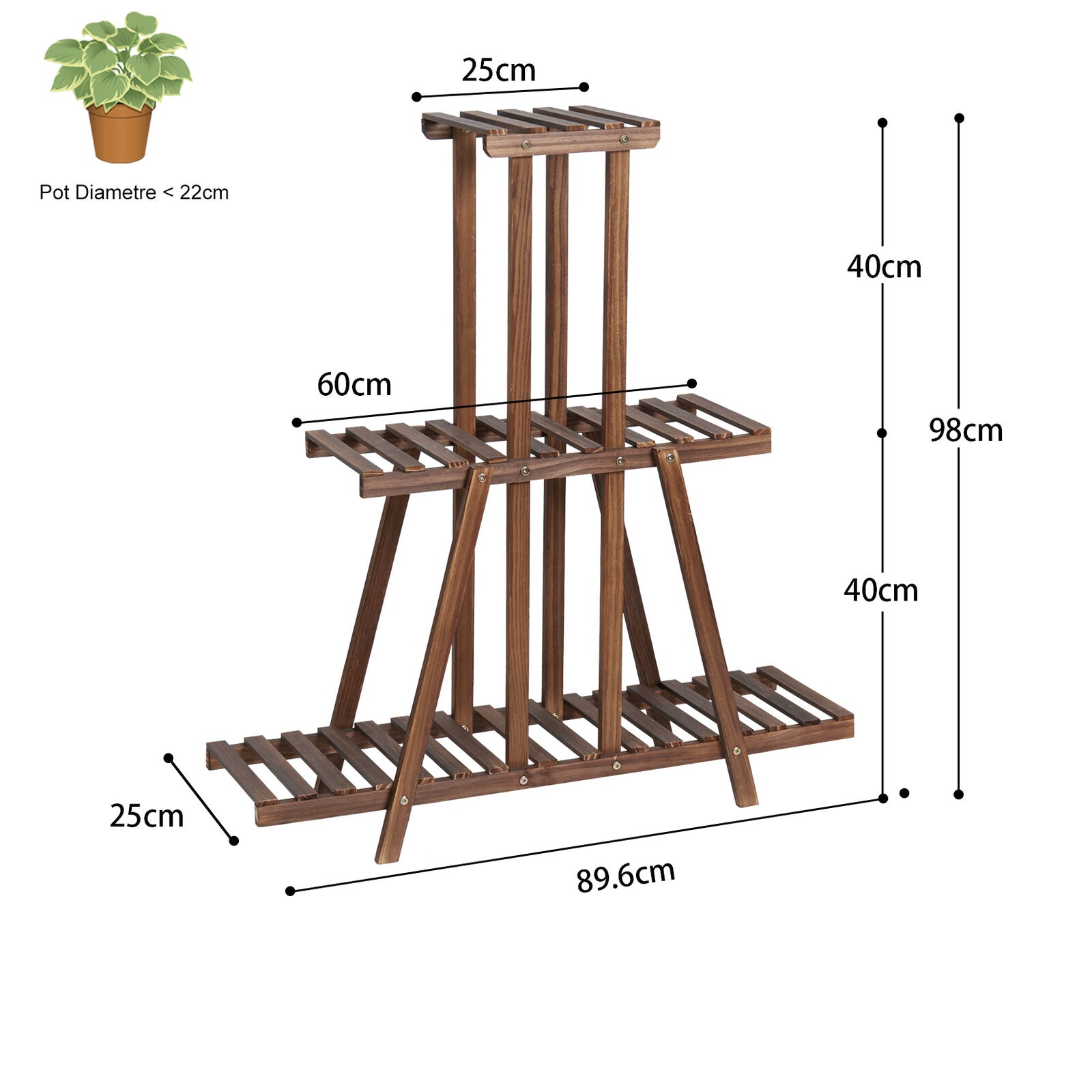 Wooden Plant Stand Stable Garden Corner Multi Tiers