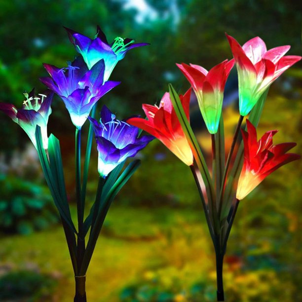 Solar Garden Lights Lily Flower 8 Pieces