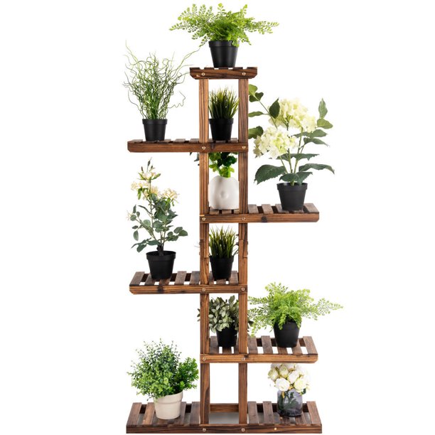 Wooden Plant Flower Display Stand 11 Pots