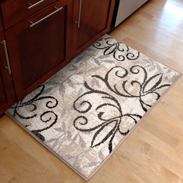 Iron Fleur Runner in Beige 1ft 8in x 2ft 10in