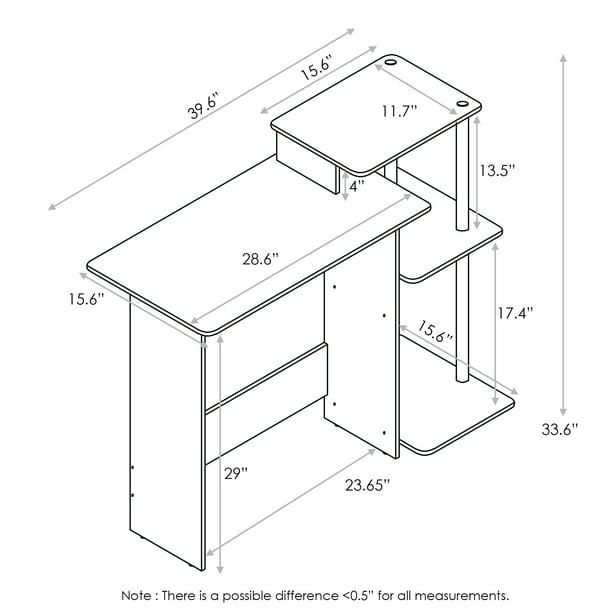 Computer Desk in Americano Black