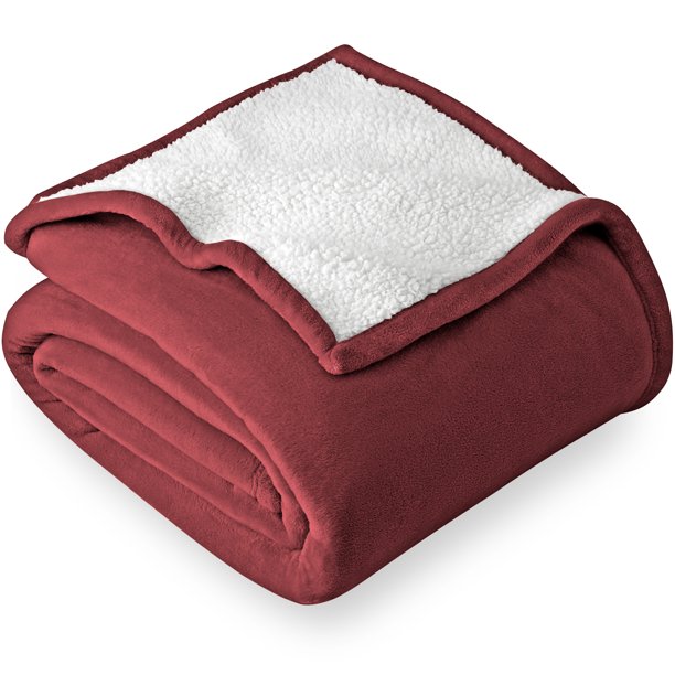 Bare Home Blanket Sherpa Reversible in Rosewood Twin or Twin XL