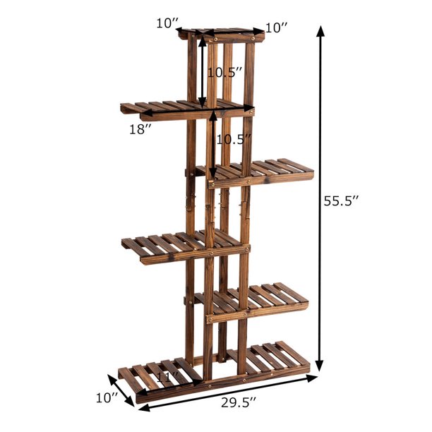 Wooden Plant Flower Display Stand 11 Pots