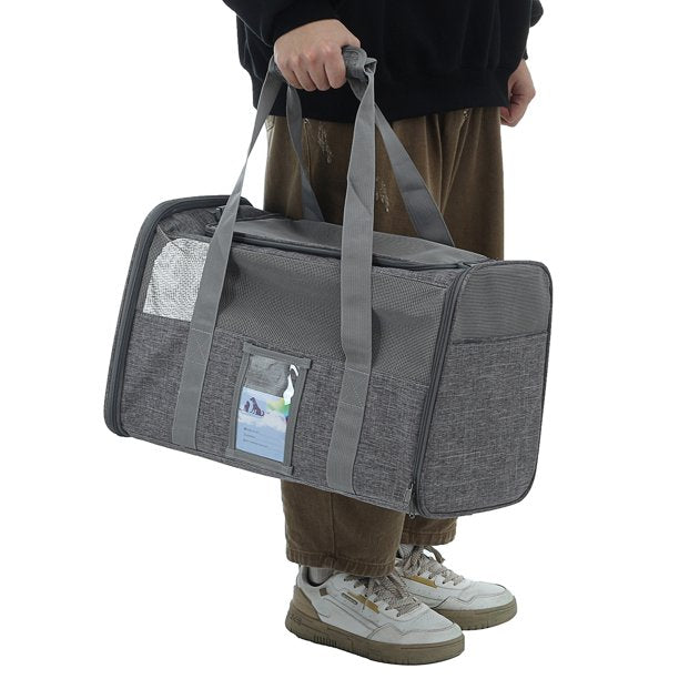 Soft-Sided Pet Carriers in 17x12x11 Inches Gray