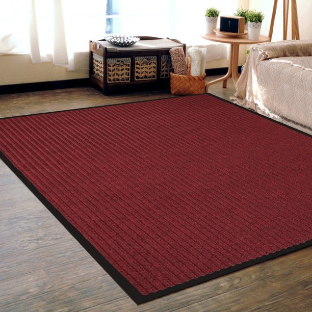 Front Doormat Entrance in Burgundy 31x47 Inches