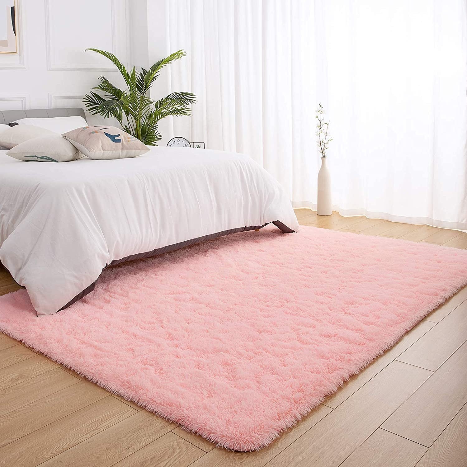 Area Rug Modern Shaggy Rugs for Bedroom 2x3 Feet Pink