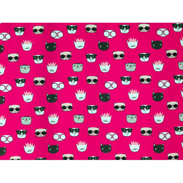 Curtain Panel 40x63 Inch Cat Faces Set of 2