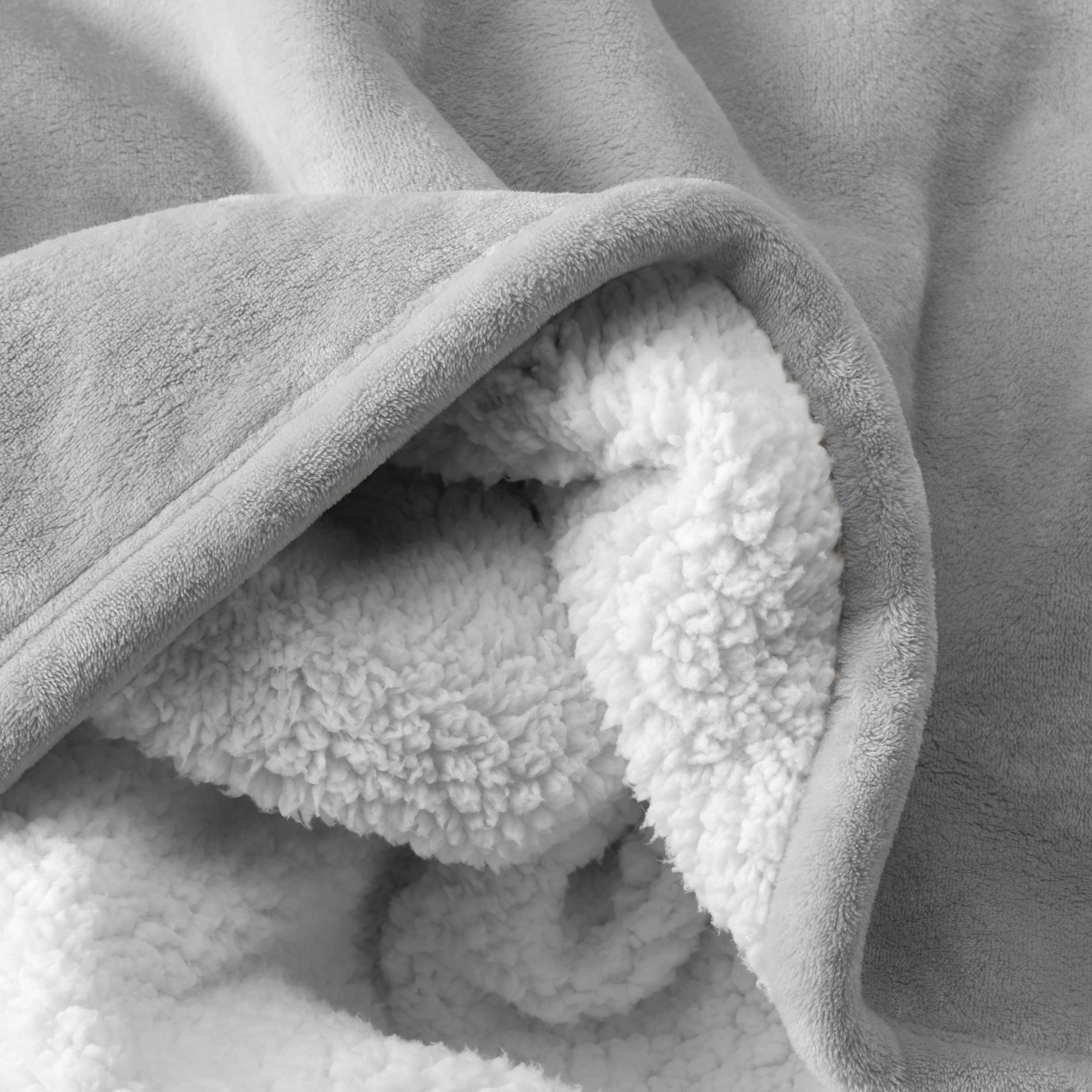 Bare Home Blanket Sherpa Reversible in Light Gray Twin or Twin XL