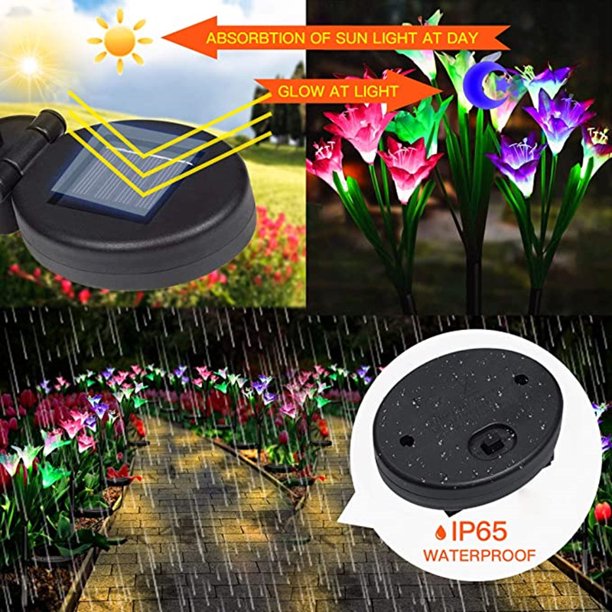 Solar Garden Lights Lily Flower 8 Pieces