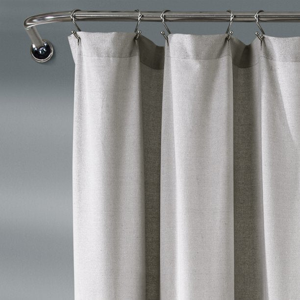 Color Block Shower Curtain in Gray and White 72x72 Inches