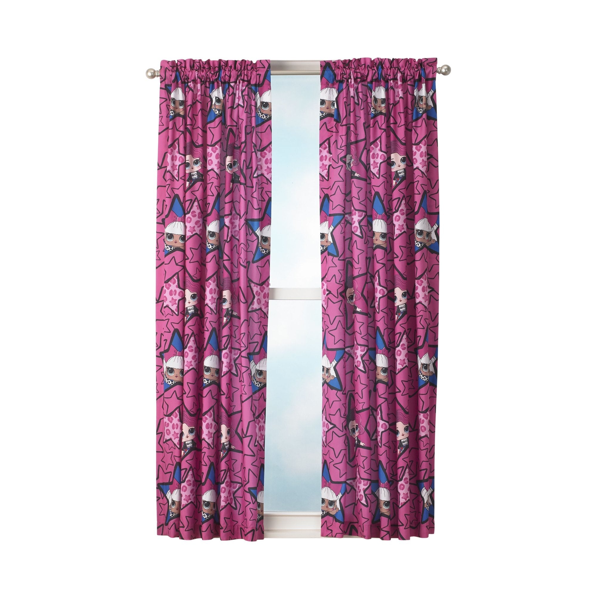 Filtering Bedroom Curtain Set 63 Inches Length in Pink