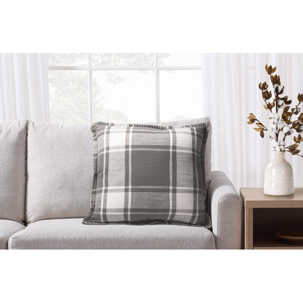 Decorative Throw Pillow Reversible Plaid