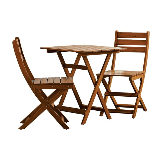 Wood Bistro Set Natural Color for 3 Pieces