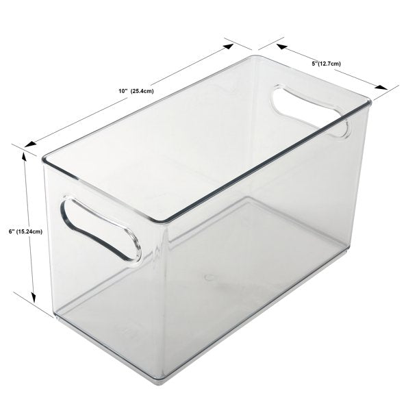 Clear Plastic Storage Narrow Bin with Slider Tray