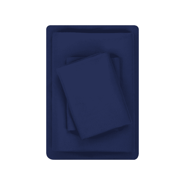 Bed Sheet Set with 4 Pieces for Queen Size in Navy