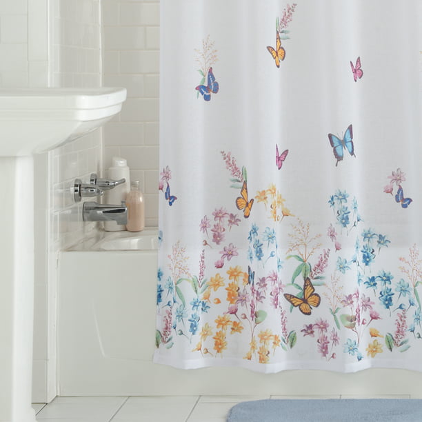 Shower Curtain in Butterfly Semi Sheer 70x72 Inches