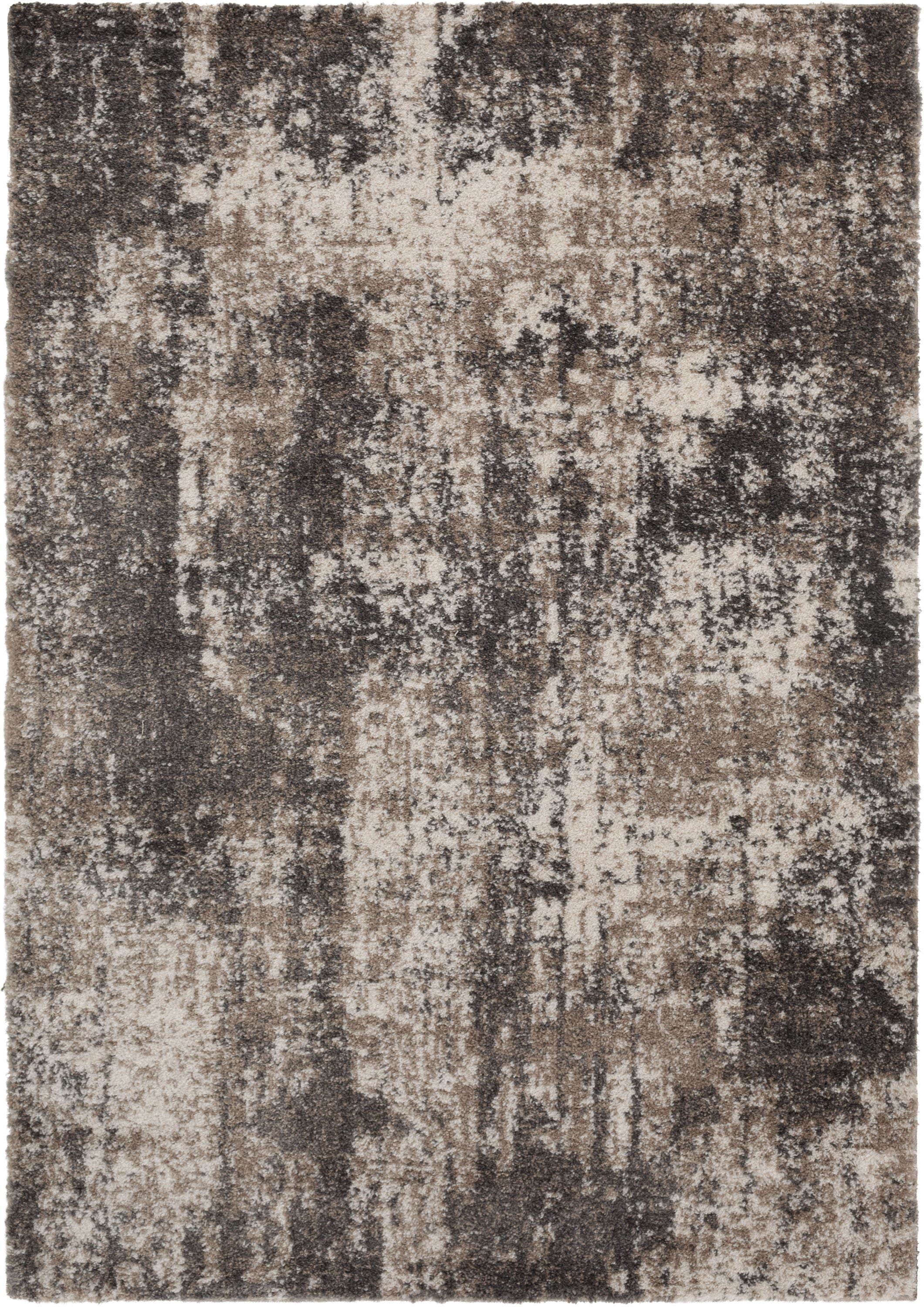 Abstract Shag Indoor Area Rug Neutral 5x7 Feet