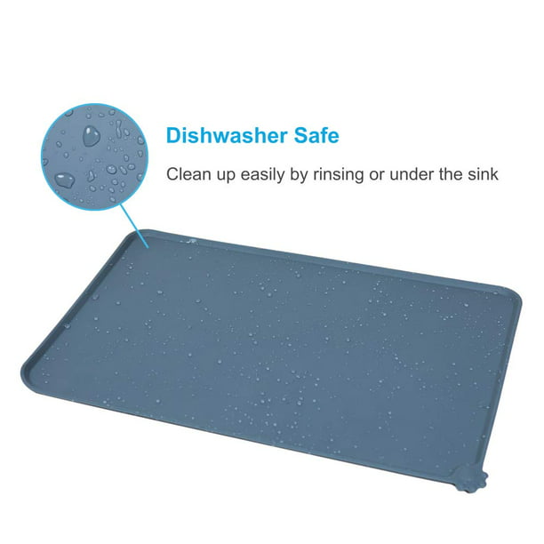 Non Slip Pet Food Bowl Placemat in Gray