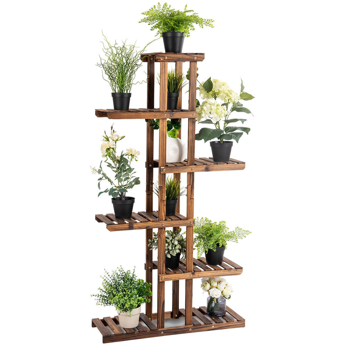 Wooden Plant Flower Display Stand 11 Pots