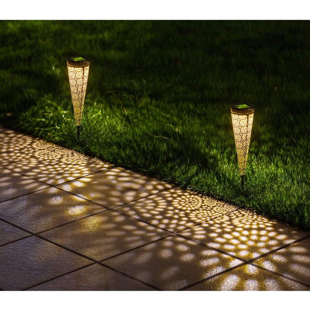 Torch Stake Lights for Pathway Solar Power Bronze