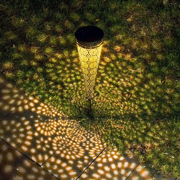 Torch Stake Lights for Pathway Solar Power Bronze