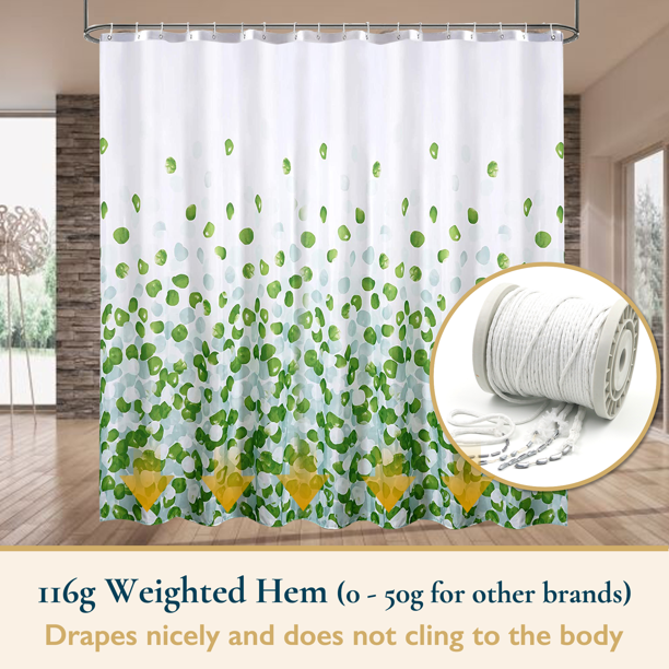 Curtain for Shower in Green 72x72 Inches