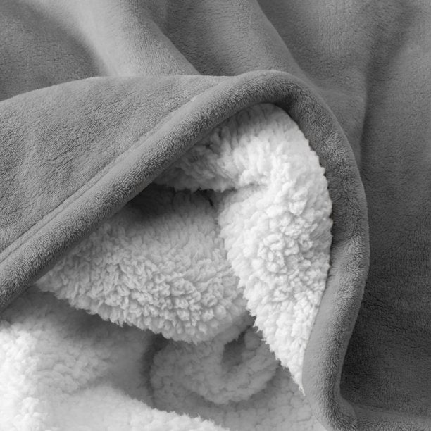 Bare Home Blanket Sherpa Reversible in Gray Twin or Twin XL
