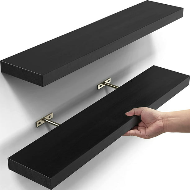 Wall Mounted Shelves with Set of 2 Black