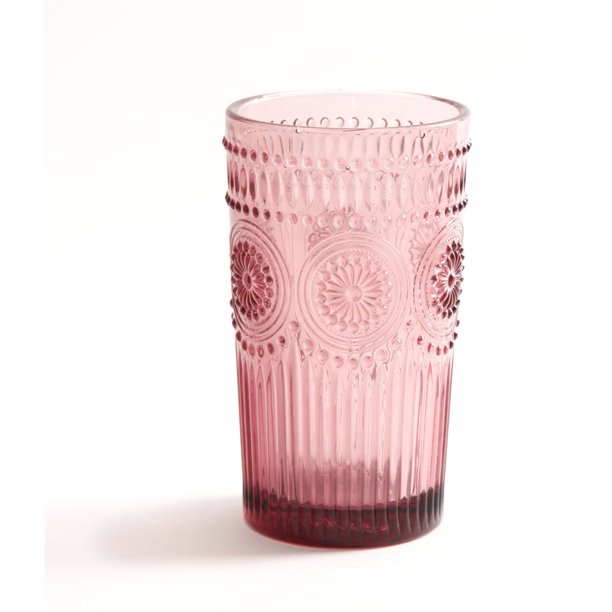 Adeline Emboss Glass Tumblers Plum