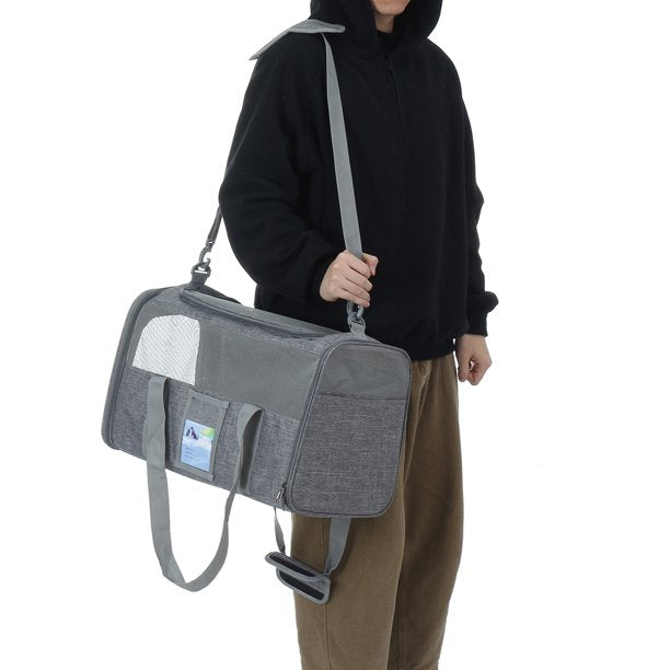 Soft-Sided Pet Carriers in 17x12x11 Inches Gray