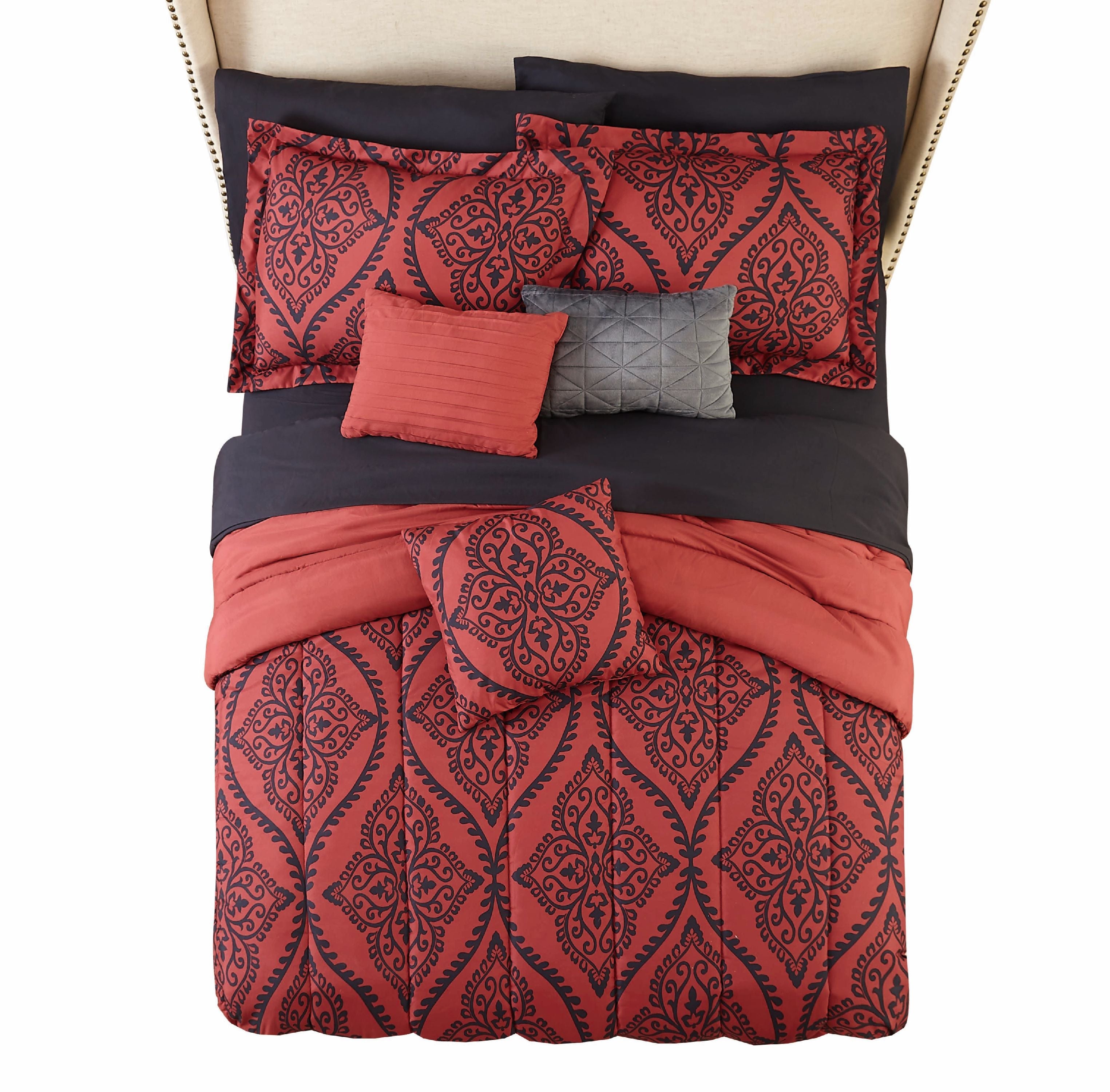 Bed in a Bag Comforter Set with Sheets 8 Pieces Twin or Twin XL