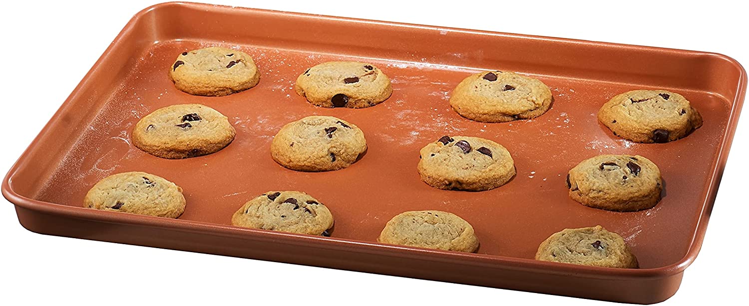 Bakeware Nonstick Cookie Sheet 17.7x12.7 Inches in Copper