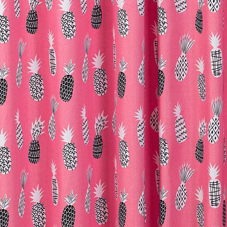 Plaid Light Filtering Curtain Panel 40x84 Inch Pink