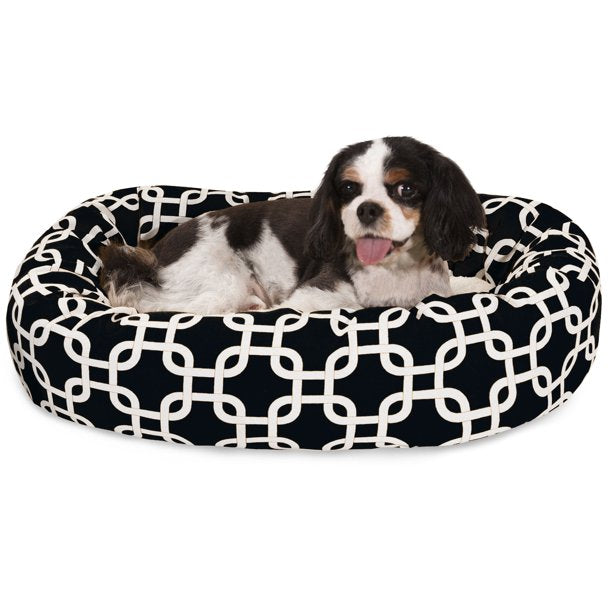 Sherpa Bagel Pet Bed in 24 Inches Small Black