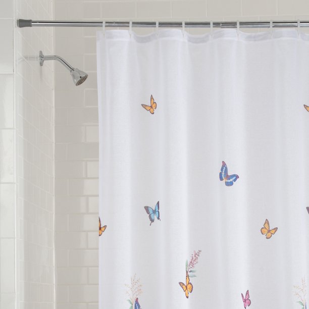 Shower Curtain in Butterfly Semi Sheer 70x72 Inches