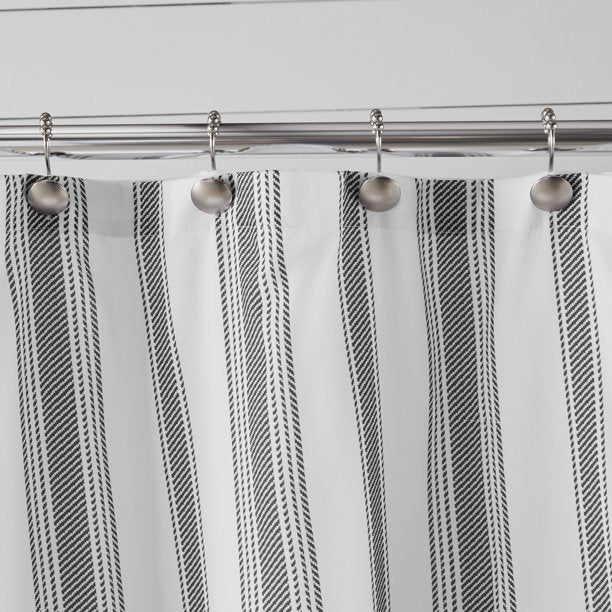 Shower Curtain in Charcoal and White 72x72 Inches