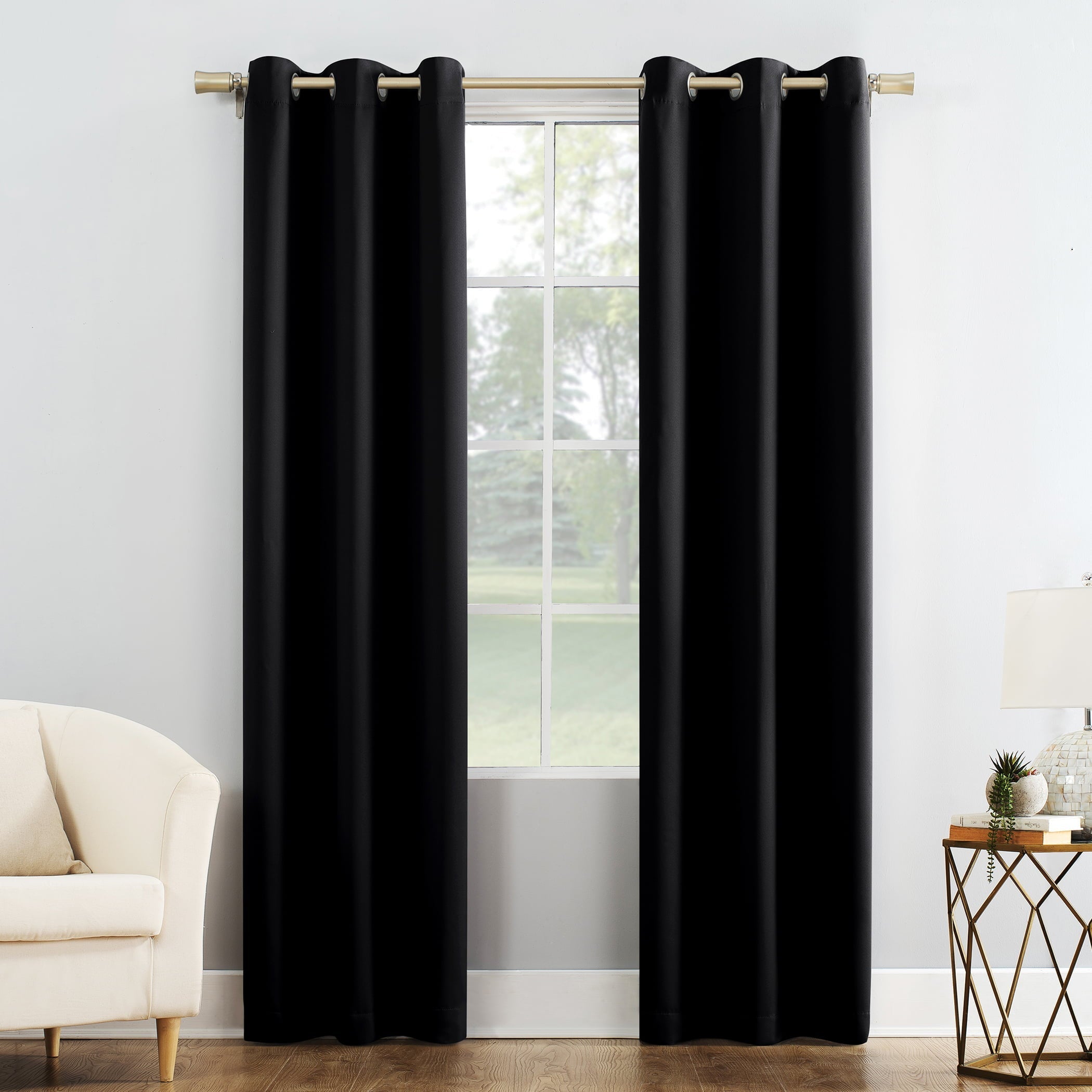 Blackout Curtain in Black 40x84 Inches