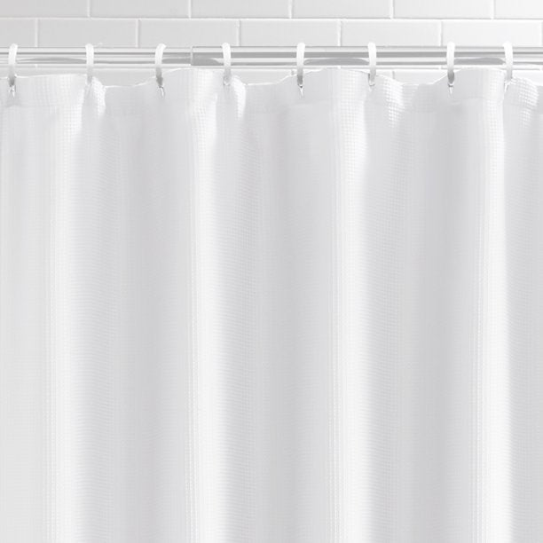 Fabric Shower Curtain in White 70x72 Inches