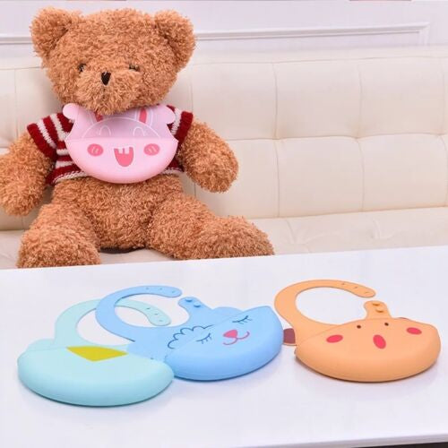 Baby Feeding Silicone Waterproof Bib 2 Pieces