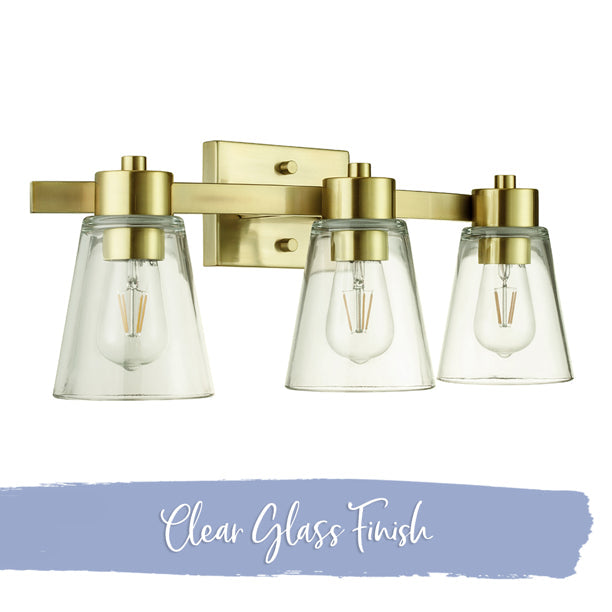 Adelayde Three Light Vanity in Soft Gold