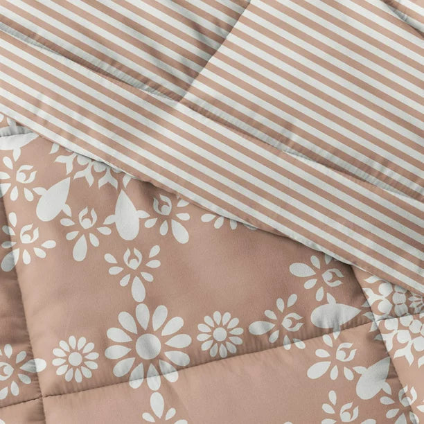 Clay Daisy Medallion Reversible Down Alternative Microfiber Comforter Set
