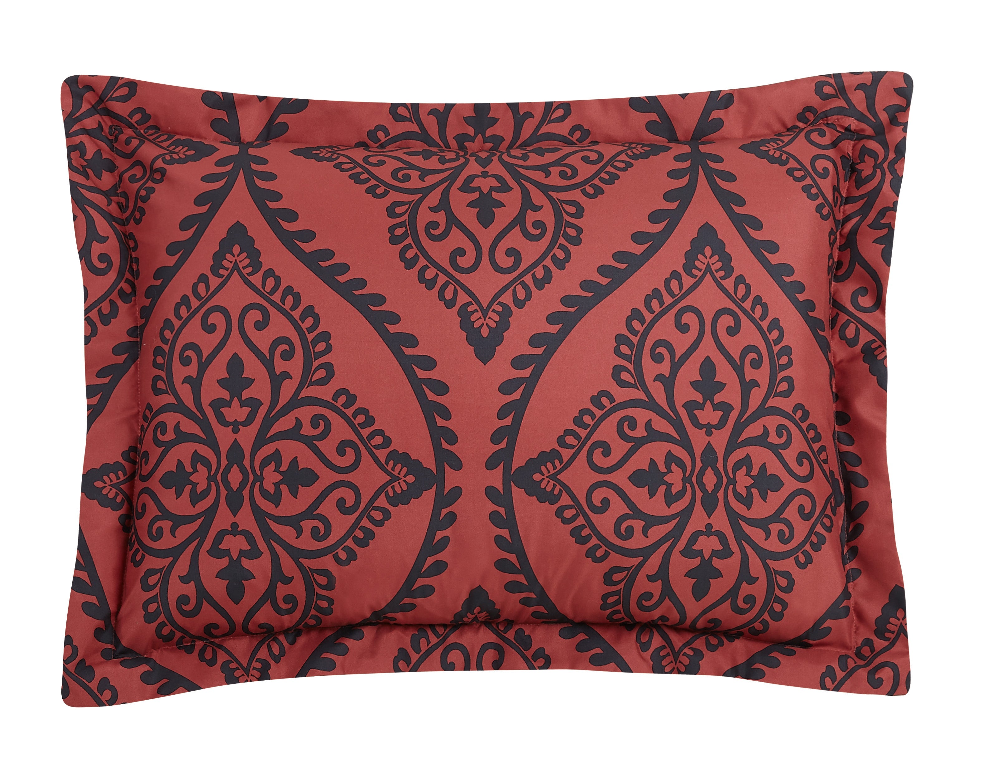 Bed in a Bag King Comforter Set with Red and Black Sheets