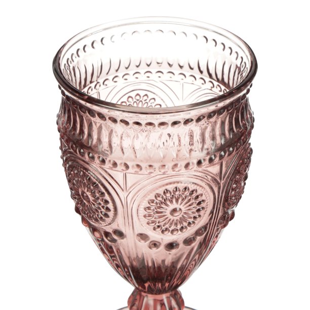 Adeline Footed Glass Goblets Plum