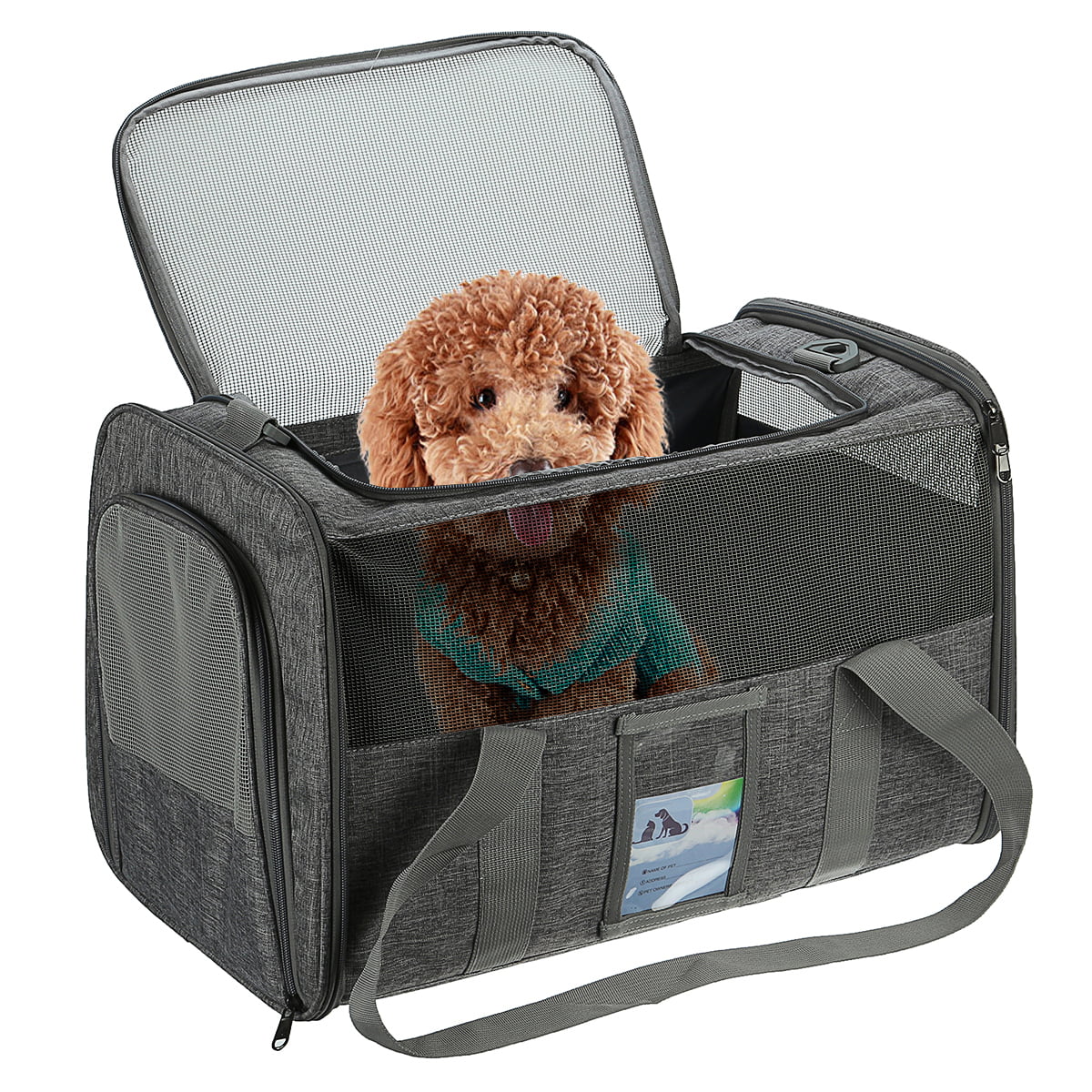 Soft-Sided Pet Carriers in 17x12x11 Inches Gray